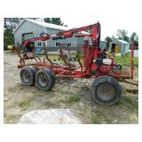 Metavic 1150 log loading trailer with hydraulic crane