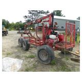 Metavic 1150 log loading trailer with hydraulic crane