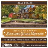 Richland County Secluded Home Auction
