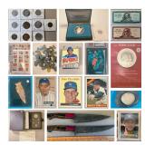 COINS, CURRENCY, ARROWHEADS & SPORTS CARDS
