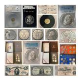 GOLD, MORGANS & PEACE DOLLARS, SILVER EAGLES, RARE CURRENCY & MUCH MORE
