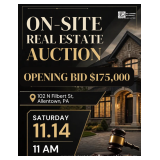 ON-Site LIVE Real Estate Auction in Allentown PA