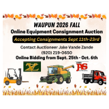 Looking for Consignments - Waupun Fall Equipment Auction