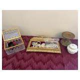 #164 • Glass Lidded Box, Jewelry, etc