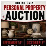 ONLINE ONLY PERSONAL PROPERTY AUCTION - BIDDING BEGINS SEPTEMBER 14TH a 10 AM ET