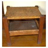 Oak & wicker stool