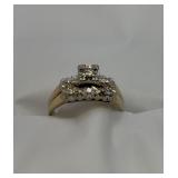 14 KT. Ladies’ Two Tone Wedding Set, Total Carat .20, Round Cut