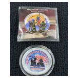 2001 Silver Eagle Remembering Our Heroes 9/11 Memorial Coin, Philadelphia Mint