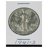 1941 Walking Liberty Silver Dollar, San Francisco Mint