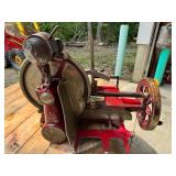 Antique Hand Crank Flywheel Meat Slicer by U.S. Slicing Machine Co La Porte, Indiana