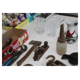 Hatchet, Plane, oil Jar 