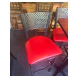 Red bar stools metal frame