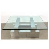 Lot 700  Paul Evans Cityscape Chrome and Stainless Steel Coffee Table. Signed Cityscape series cocktail table