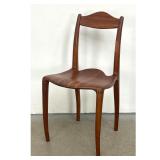 Lot 706  Sculptural Studio Made Organic Modernist Figured Hardwood Side Chair with Contoured Seat and Arched 