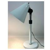 Lot 713  Mid-Century Modern Telescopic Metal Desk Lamp with Adjustable Conical Shade in White Enamel. Italian