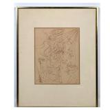 Lot 722  Salvador Dali plate signed etching titled Autumn featuring surrealist female figure and putti. Frame