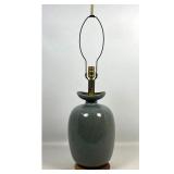 Lot 749  Vintage Mid Century Glazed Ceramic Table Lamp. Design Technics Style. Copenhagen style glaze. 