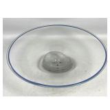 Lot 761  Large Studio Glass Pedestal Center Bowl. Deep cut base. 