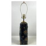 Lot 766  Studio Pottery Cylindrical Table Lamp with Relief Spirals and Impressed ARS Mark