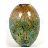 Lot 788  Colorful Art Glass Vase. Unmarked.