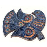 Lot 795   Jean-Claude Taburet for Quimper Wall Plaque sculpture. Bird Form. 