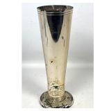 Lot 800  TOMMI PARZINGER for DORLYN Silver Plate Vase. Trumpet form with Art Deco Concentric Ring Details. Ma
