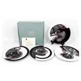 Lot 824  4pc FRANK STELLA Vortex Engravings 12in Bone China Plates. #1 thru 4. Produced by David Mirvish. #31
