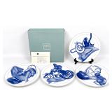 Lot 826  4pcs Frank Stella Vortex Engravings 12in Serving Plates. #5 thru 8 Produced by David Mirvish. Number