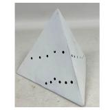 Lot 843  Small after Lucio Fontana pyramid sculpture Metal Tetrahedron Sculpture