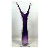 Lot 848  Tall Stephen Nelson Sommerso Amethyst and Gold Aventurine Art Glass Vase