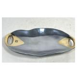 Lot 865  David Marshall Disenos S.A. Mid Century Modern Brutalist Polished Aluminum and Brass Centerpiece Tra