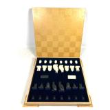 Lot 902  Architect and Designer Michael Graves Postmodern Chess Set Maple and Birch Checkerboard, Storage for