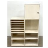 Lot 906  5pc Mid Century Modern Palaset Modular Stacking Cube Storage System. Unsigned.