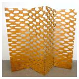 Lot 918  4-Panel Folding Plywood Room Divider Screen with Organic Openwork Design. 