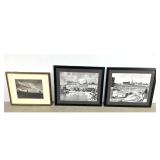 Lot 943  3pcs A. Aubrey Bodine Black and White Photograph Prints. Annapolis Harbor and Downtown Area, Horses 