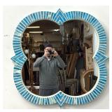 Lot 955  Large Century Furniture LLC Moroccan Style Quatrefoil Wall Mirror with Blue Dyed Bone Inlay
