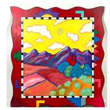 Lot 973  TAVLOS Contemporary Southwestern painting is titled Souvenir Magic #19 from the Land of Enchantment 