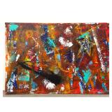 Lot 1007  Dennis Sakelson Large Scale Modernist Abstract Mixed Media Painting on Canvas. Signed on Verso.
