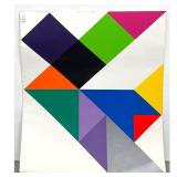 Lot 1015  Michael Lasuchin Tangram II Large Scale Geometric Screenprint. Pencil Signed and Numbered 1-45.