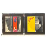 Lot 1016  Pair Japanese Abstract Modern Signed Prints under glass.