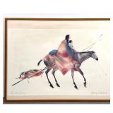 Lot 1026  Carol Grigg Travois Native American Print. 1992 Gango Editions. Framed Under Glass.