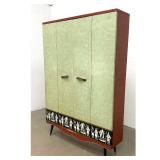Lot 1062  Mid-Century Modern Italian 4 Door Hall Wardrobe Armoire Modello Plutone Graphic Frieze
