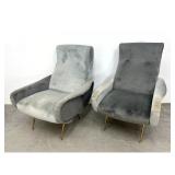 Lot 1084  Pair Contemporary Marco Zanuso Style Lounge Chairs. 