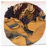 Lot 1103  Large WANG YENBO 1989 Mid Century Textile Wall Hanging Tapestry. Mixed-media fiber art installation.