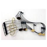 Lot 1105  Vintage C Jere Wall Sculpture. Musical Notes, Music Motif.