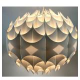 Lot 1113  Large Vest Leuchten White Plastic Rhythmik Tiered Pendant Chandelier. Made in Austria. Signed with L