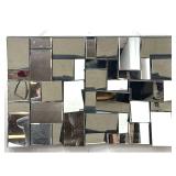 Lot 1122  Neal Small style Mirror Wall Sculpture. Large. Angled, Slanted Mirror Mosaic Panels. Fun House Vibe.