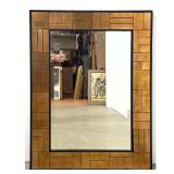 Lot 1140  large Rectangular UTTERMOST Wall Mirror. Antiqued Metallic Tile Mosaic Frame. Label. 