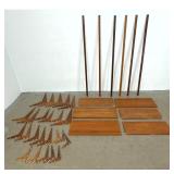 Lot 1145  Cado Danish Modern Teak wall unit shelving. 6 uprights with slanted holes. 8 - 11.5 inch brackets. 6