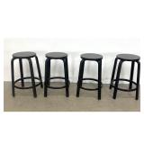 Lot 1147  Set 4 Alvar Aalto for Artek Model 64 black lacquered birch high stools dated 2010.